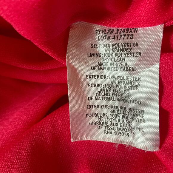 XSCAPE Colorful High Low Sheath Cocktail Dress Size 22W Red Sleeveless Midi - Picture 9 of 11